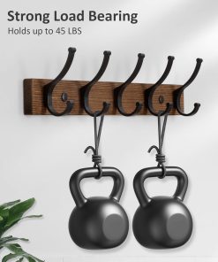 Alternative view of Optish Coat Rack Wall Mount. 16.5 Inches Wood Coat Hooks. Wall Hooks for Hanging. Hat Rack Bag Hanger Key Holder for Wall. Purse Hanger Towel Racks for Bathroom (1Pack. Brown)